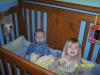Josie and Sven in Sven's crib
