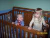 Josie and Sven in Sven's crib