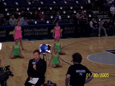 Alyssa dancing at the TWolves Game